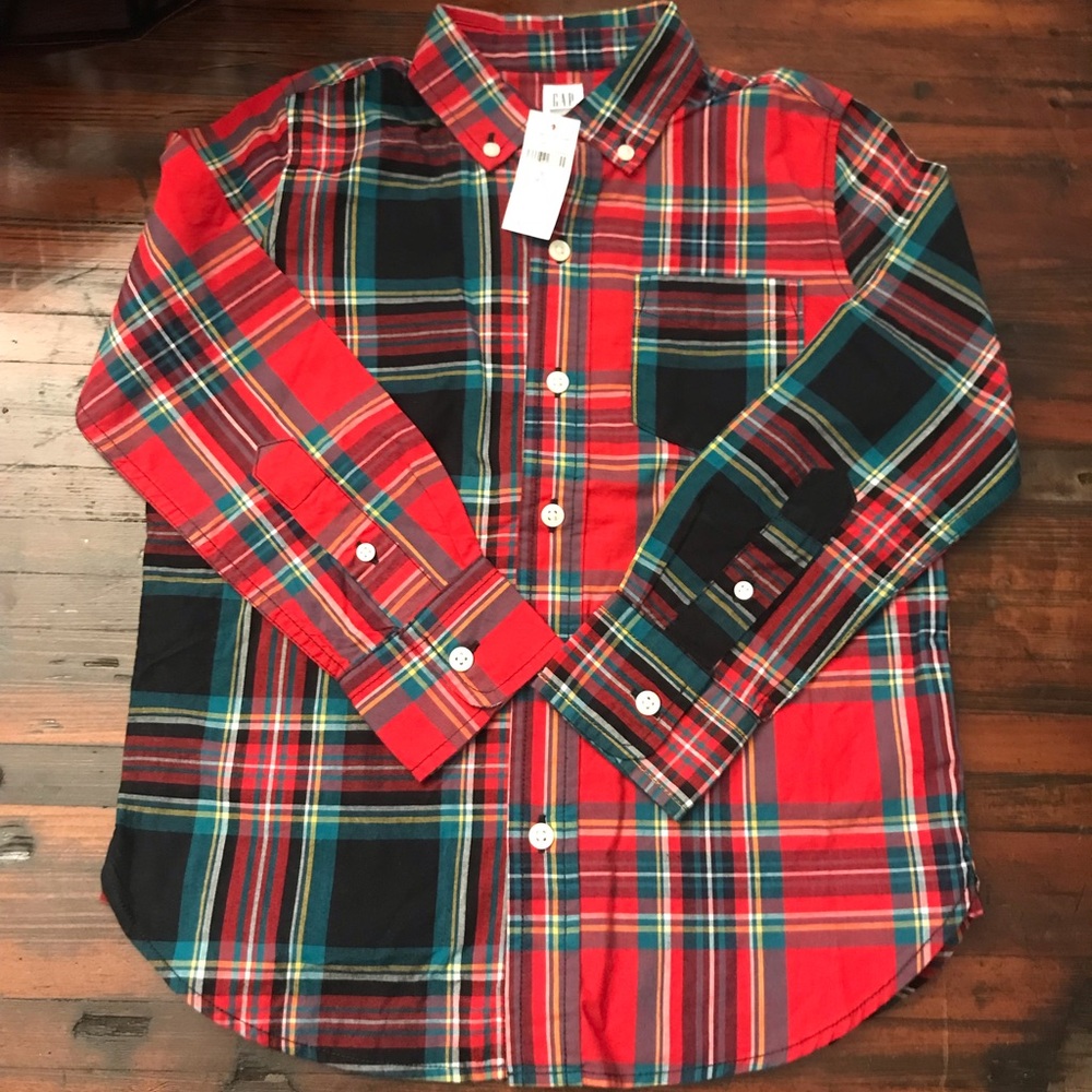 NWT Gap Kids Plaid Shirt Size S